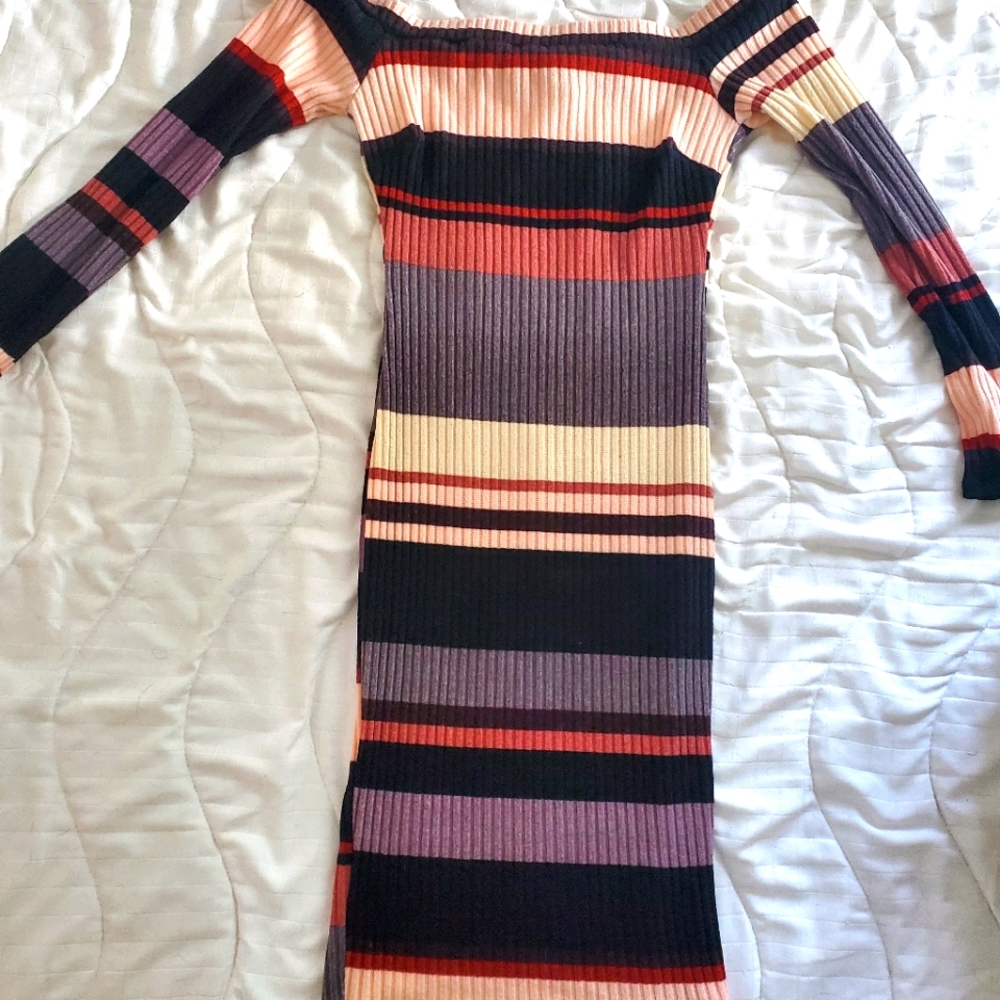 Off the shoulder body con dress